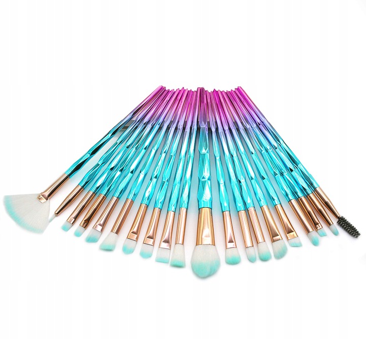 20 x ZESTAW PĘDZLI Makijaż UNICORN JEDNOROŻEC Kod producenta Gold